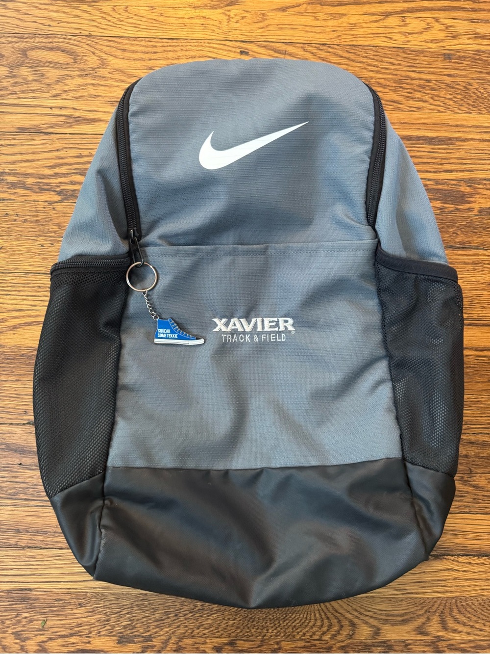 XAVIER UNIVERSITY MUSKETEERS Nike Xavier Track & Field Gray Black Backpack.